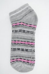 Pamela Kadın Desenli Havlu Patik Çorap - 5