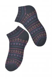 Pamela Kadın Desenli Havlu Patik Çorap - 10