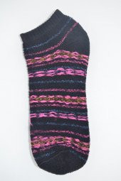 Pamela Kadın Desenli Havlu Patik Çorap - 11