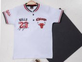 Erkek Çocuk Beyaz Renk Chicago Bulls Temalı College Yaka Kısa Kollu T-shirt - 1