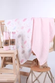 Babyhola 2'li Müslin Örtü Seti 80x80cm Kutulu Organik Hediyelik Emzirme Alt Açma Yenidoğan Puset Örtüsü - 4