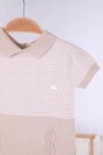 Kısa Kol Çizgili Erkek Bebek Yazlık Triko Tulum 5502 - 10