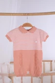 Kısa Kol Çizgili Erkek Bebek Yazlık Triko Tulum 5502 - 5