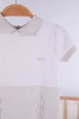 Kısa Kol Çizgili Erkek Bebek Yazlık Triko Tulum 5502 - 3