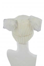 Suyutti Kadın Çift Ponponlu Örme Bere (P-K22004-01) - 2