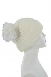 Suyutti Kadın Çift Ponponlu Örme Bere (P-K22004-01) - 3