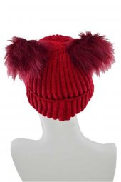 Suyutti Kadın Çift Ponponlu Örme Bere (P-K22004-01) - 6