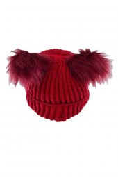 Suyutti Kadın Çift Ponponlu Örme Bere (P-K22004-01) - 8