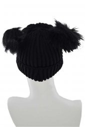 Suyutti Kadın Çift Ponponlu Örme Bere (P-K22004-01) - 10