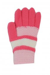 Kitti Kız Çocuk Şeritli Ekstra Yumuşak Doku Örme Eldiven (P-K2230-01) - 8