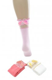 Ekinoks 3 lü Tüllü Kanatlı Diz Altı Çocuk Çorap - 1