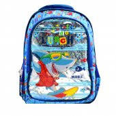 Muggle 2 Bölmeli Cute Shark Mavi Okul Sırt Çantası(MU-0044) - 1