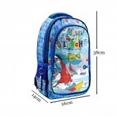 Muggle 2 Bölmeli Cute Shark Mavi Okul Sırt Çantası(MU-0044) - 2