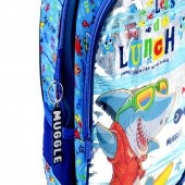 Muggle 2 Bölmeli Cute Shark Mavi Okul Sırt Çantası(MU-0044) - 4