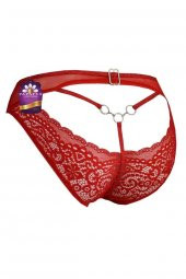 Papatya Kadın Arka Dantelli Transparan Zincir Detaylı Külot - 3