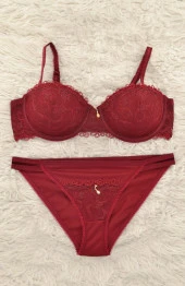 Le Jardin 5050-B Destekli-Balenli Voleta Jakarlı Straples Sütyen Takımı - 5