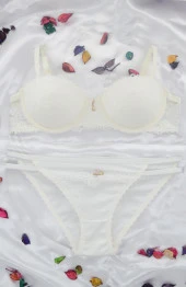 Le Jardin 5050-B Destekli-Balenli Voleta Jakarlı Straples Sütyen Takımı - 6