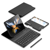 Galaxy Z Fold 3 Kılıf Standlı Bluetooth Klavyeli Zore Kıpta Keyboard Set Kılıf - 7