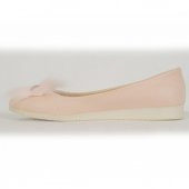 Pink 0660 Pudra-Siyah Rahat Günlük Bayan Abiye Babet Ayakkabı thumbnail 4