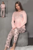 Fawn Kadın Flowers 3 Düğme Pijama Takımı (6805) - 1