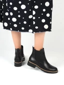 Ayakcenter 22-265 Siyah Kısa Kadın Düz Bot thumbnail 2