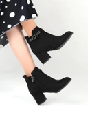 Ayakcenter 22-B18 Süet Ayışığı 5 Cm Topuklu Kadın Bot thumbnail 1