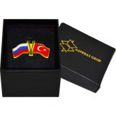 Asperas Grup Rusya Bayrağı Türkiye Bayrağı Rozeti Broşu - 1