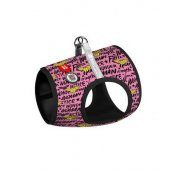 Waudog Collar QR Pasaportlu Yumuşak Doku Köpek Göğüs Tasması Wonder Woman Pembe Desenli S1, B 40-45 cm, C 29-31 cm - 1