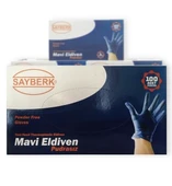 Yeni Nesil Hibrit Pudrasız Mavi Eldiven ( L ) 2400 Adet - 1