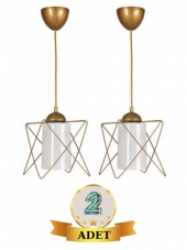 2 ADET ZİKZAK TEKLİ ESKİTME SARKIT AVİZE thumbnail 1