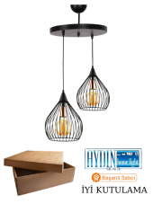 ARMUT 2Lİ SİYAH AVİZE - Oturma Odası - Salon - Mutfak - Ofis - Hol thumbnail 2