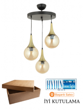 DAMLA 3LÜ SİYAH-ESKİTME AVİZE thumbnail 3