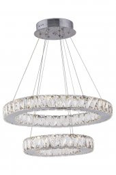 KRİSTAL 2 KATLI YUVARLAK LEDLİ AVİZE - Yatak Odası - Salon - Oturma Odası - Resepsiyon thumbnail 3