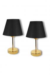 MALTA PREMİUM 2Lİ ABAJUR - Siyah - Gold  - Oturma Odası - Salon - Mutfak - Ofis - Mutfak - Hol thumbnail 1