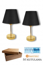 MALTA PREMİUM 2Lİ ABAJUR - Siyah - Gold  - Oturma Odası - Salon - Mutfak - Ofis - Mutfak - Hol thumbnail 2