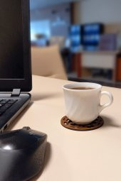 Desen Kesimli Ahşap Bardak Altlığı 6lı Takım , Kahve Bardak Altlığı, Coffe Time -0129 - 1