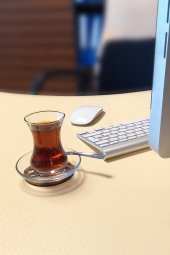 Desen Kesimli Ahşap Bardak Altlığı 6lı Takım , Kahve Bardak Altlığı, Coffe Time -0131 - 1