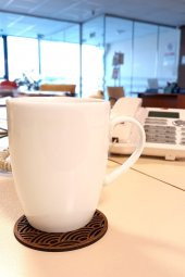 Desen Kesimli Ahşap Bardak Altlığı 6lı Takım , Kahve Bardak Altlığı, Coffe Time -0136 - 1