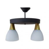 Mylight Moder Spor Ikili Yuvarlak Siyah ve Gold Avize - 1