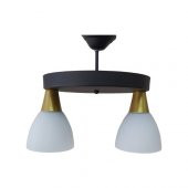 Mylight Moder Spor Ikili Yuvarlak Siyah ve Gold Avize - 2