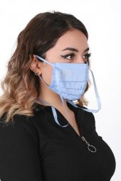 Gümüş İyonlu Boyundan Askılı Yıkanabilir Taşlı Maske K-5 - 1