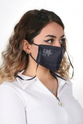 Gümüş İyonlu Boyundan Askılı Yıkanabilir Taşlı Maske K-5 - 8