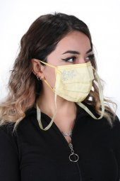 Gümüş İyonlu Boyundan Askılı Yıkanabilir Taşlı Maske K-5 - 10