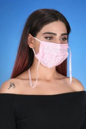 Gümüş İyonlu Boyundan Askılı Yıkanabilir Taşlı Maske T-3 - 8
