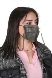 Gümüş İyonlu Boyundan Askılı Yıkanabilir Taşlı Maske K-4 - 5