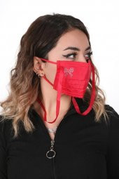 Gümüş İyonlu Boyundan Askılı Yıkanabilir Taşlı Maske K-4 - 6