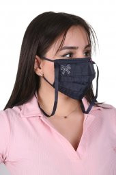 Gümüş İyonlu Boyundan Askılı Yıkanabilir Taşlı Maske K-4 - 7