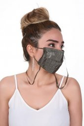 Gümüş İyonlu Boyundan Askılı Yıkanabilir Taşlı Maske K-3 - 5
