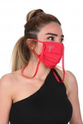 Gümüş İyonlu Boyundan Askılı Yıkanabilir Taşlı Maske K-3 - 6