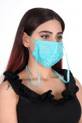 Gümüş İyonlu Boyundan Askılı Yıkanabilir Taşlı Maske K-2 - 10